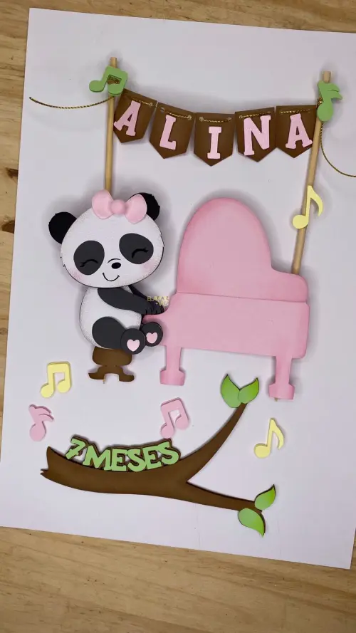 Arquivo de Corte Topo de Bolo  - Panda