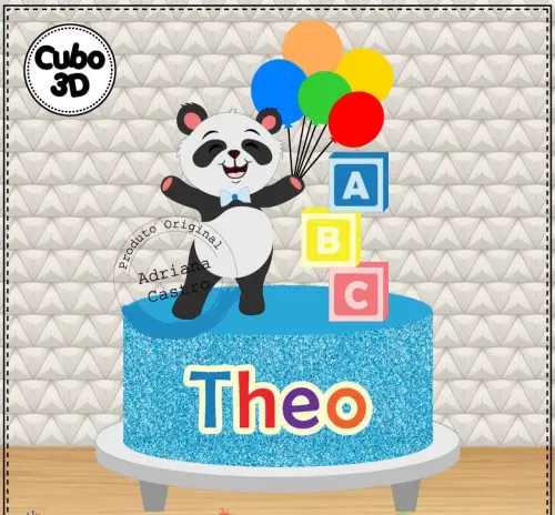 Arquivo de Corte Topo de Bolo  - Panda