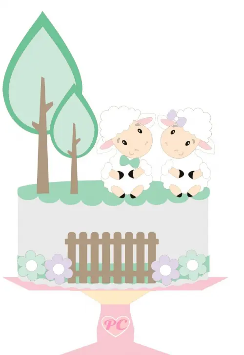 Arquivo de Corte Topo de Bolo  -   Ovelhinha