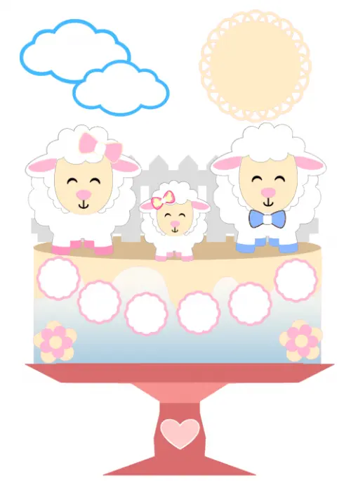 Arquivo de Corte Topo de Bolo  -   Ovelhinha