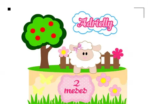 Arquivo de Corte Topo de Bolo  -   Ovelhinha