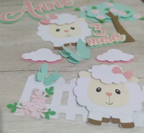 Arquivo de Corte Topo de Bolo  -   Ovelhinha