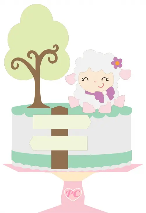 Arquivo de Corte Topo de Bolo  -   Ovelhinha