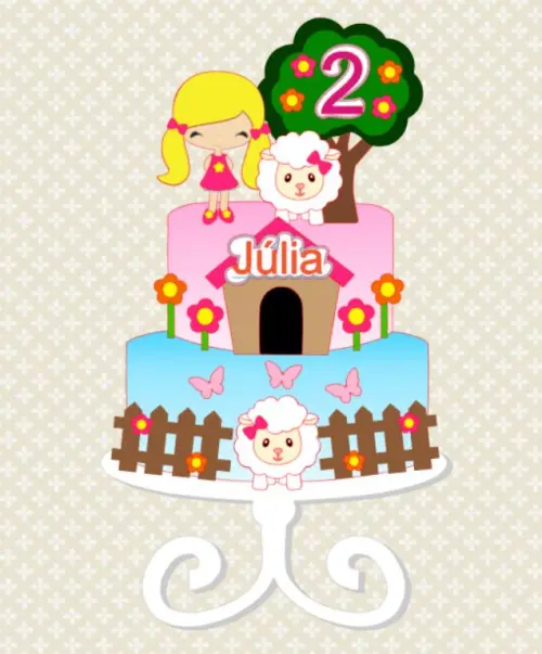 Arquivo de Corte Topo de Bolo  -   Ovelhinha