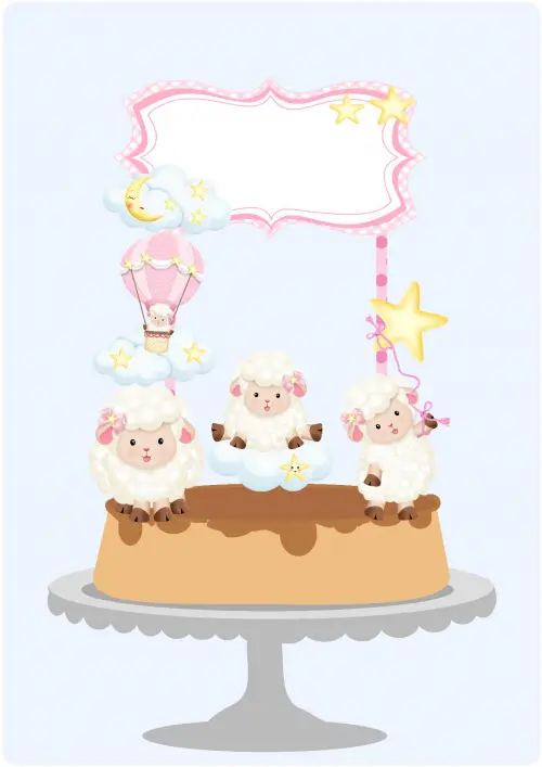 Arquivo de Corte Topo de Bolo  -   Ovelhinha