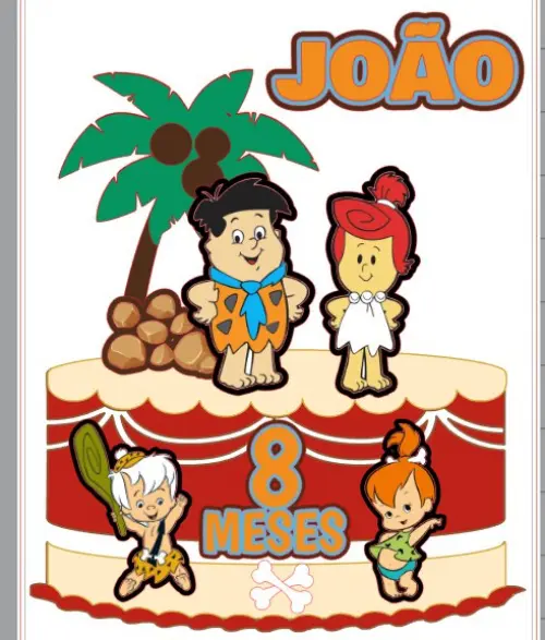 Arquivo de Corte Topo de Bolo  -  Os Flinstones