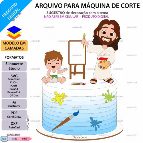 Arquivo de Corte Topo de Bolo  - O Maior Pintor do Mundo