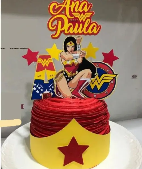 Arquivo de Corte Topo de Bolo  -  Mulher Maravilha