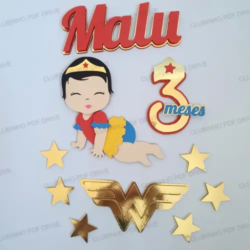 Arquivo de Corte Topo de Bolo  -  Mulher Maravilha