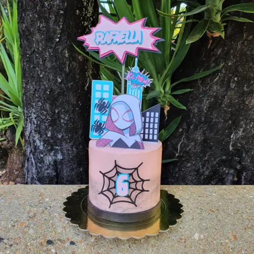 Arquivo de Corte Topo de Bolo  -  Mulher Aranha