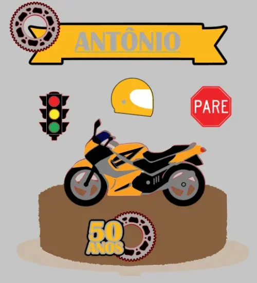 Arquivo de Corte Topo de Bolo  -  Moto