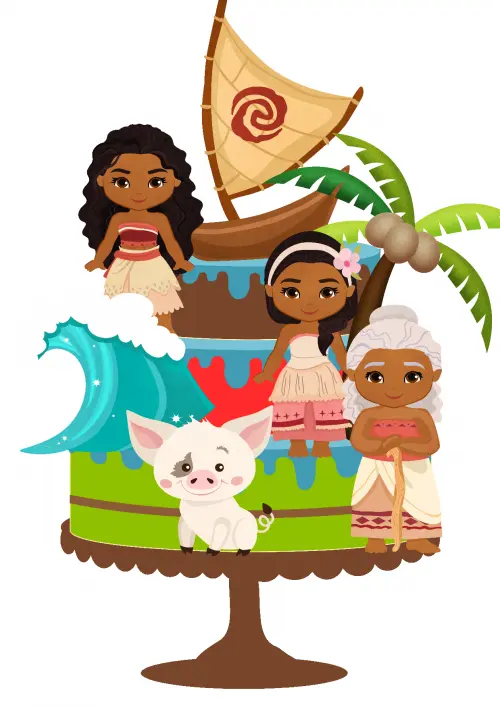 Arquivo de Corte Topo de Bolo  -  Moana