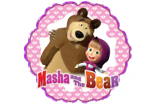 Arquivo de Corte Topo de Bolo  -  Marsha e o Urso