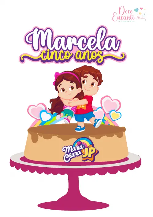 Arquivo de Corte Topo de Bolo  - Maria Clara e JP