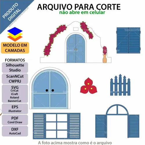 Arquivo de Corte Topo de Bolo  - MAMMA MIA PORTAS