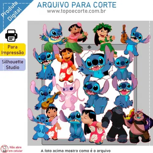 Arquivo de Corte Topo de Bolo  - Lilo e Stich