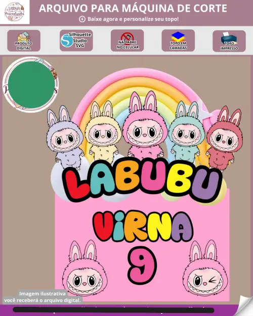 Arquivo de Corte Topo de Bolo  - Labubu