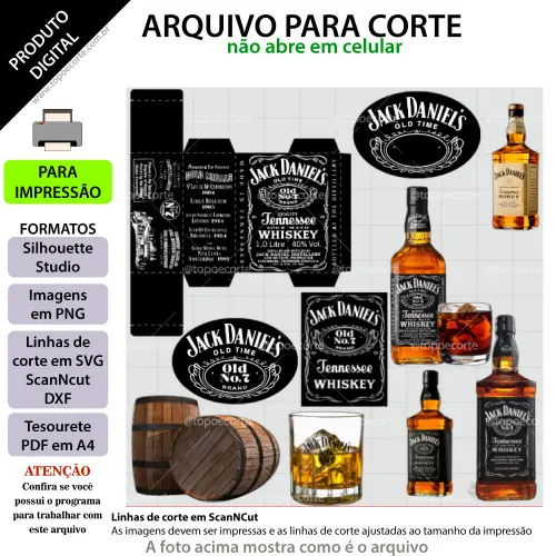 Arquivo de Corte Topo de Bolo  -   Jack Daniels
