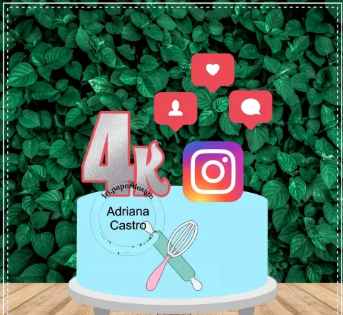 Arquivo de Corte Topo de Bolo  -   Instagram