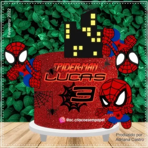 Arquivo de Corte Topo de Bolo  -   Homem Aranha