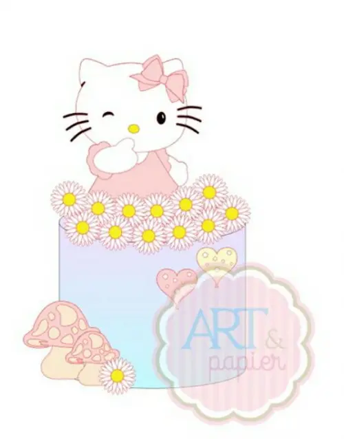 Arquivo de Corte Topo de Bolo  -    Hello Kitty