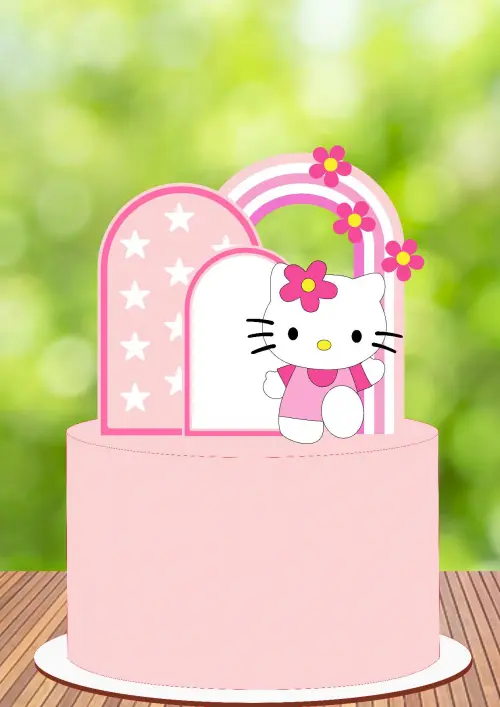 Arquivo de Corte Topo de Bolo  -    Hello Kitty
