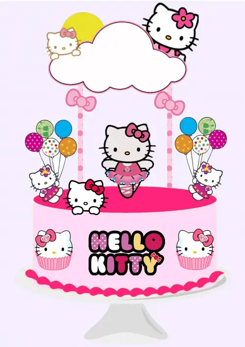 Arquivo de Corte Topo de Bolo  -    Hello Kitty