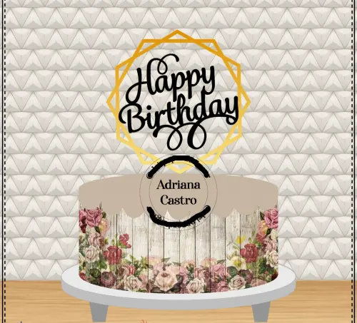 Arquivo de Corte Topo de Bolo  -    Happy Birthday