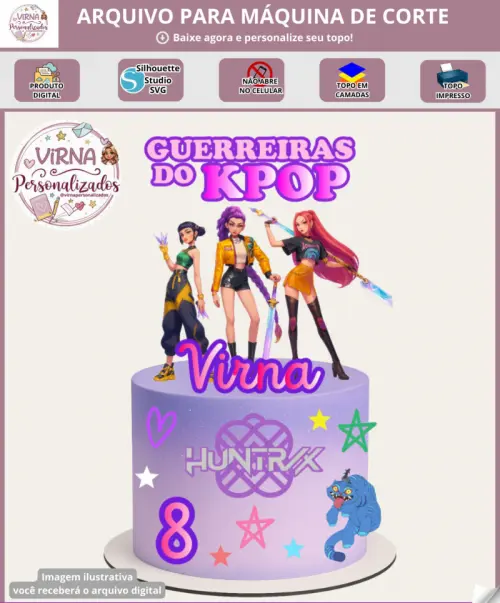 Arquivo de Corte Topo de Bolo  -  Guerreiras do Kpop