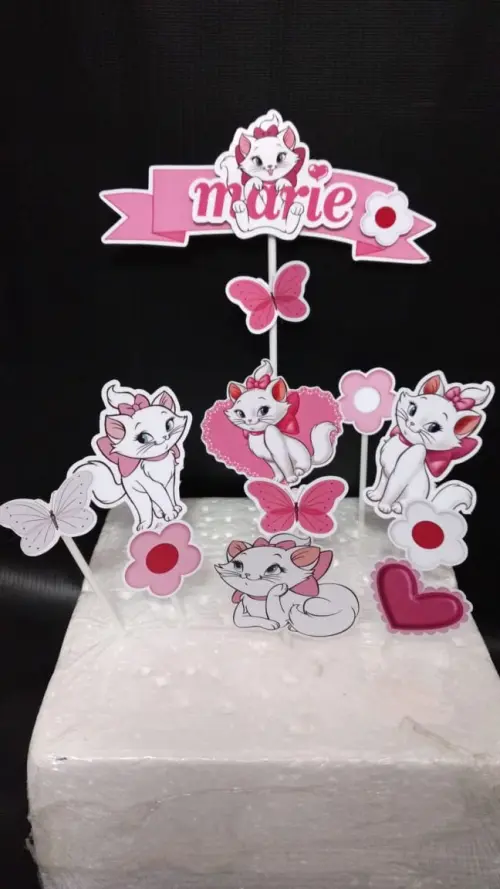 Arquivo de Corte Topo de Bolo  - Gatinha Marie