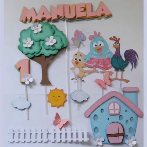Arquivo de Corte Topo de Bolo  - Galinha Pintadinha