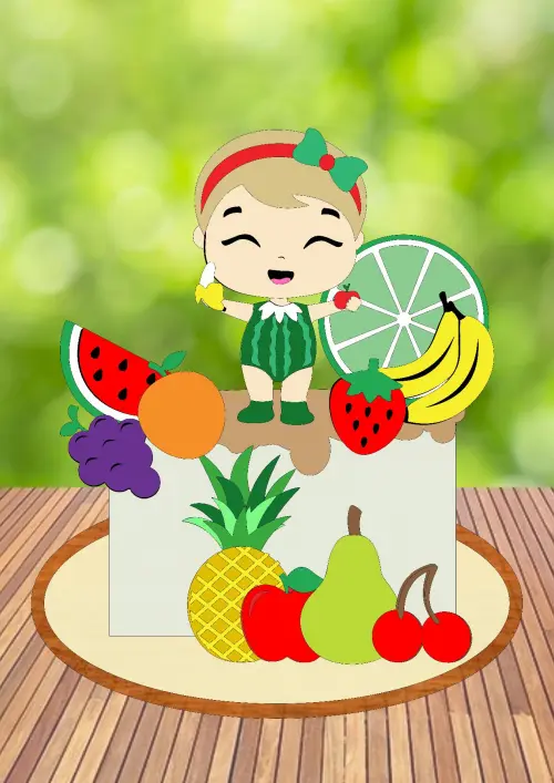 Arquivo de Corte Topo de Bolo  -  Frutas