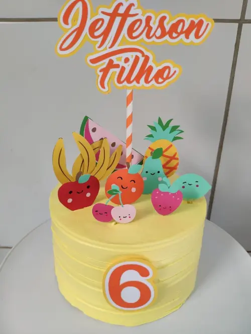 Arquivo de Corte Topo de Bolo  -  Frutas