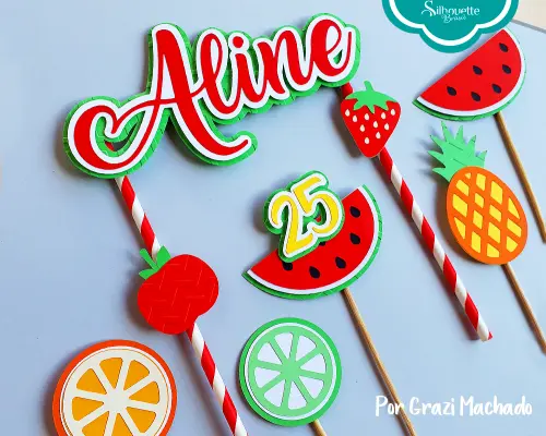 Arquivo de Corte Topo de Bolo  -  Frutas