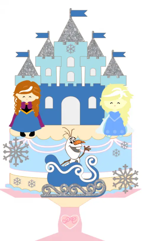 Arquivo de Corte Topo de Bolo  -  Frozen