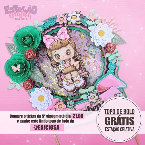 Arquivo de Corte Topo de Bolo  -   Floral