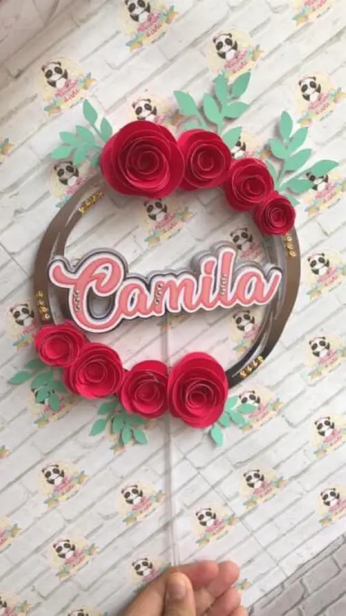 Arquivo de Corte Topo de Bolo  -   Floral