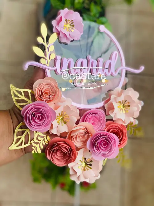 Arquivo de Corte Topo de Bolo  -   Floral