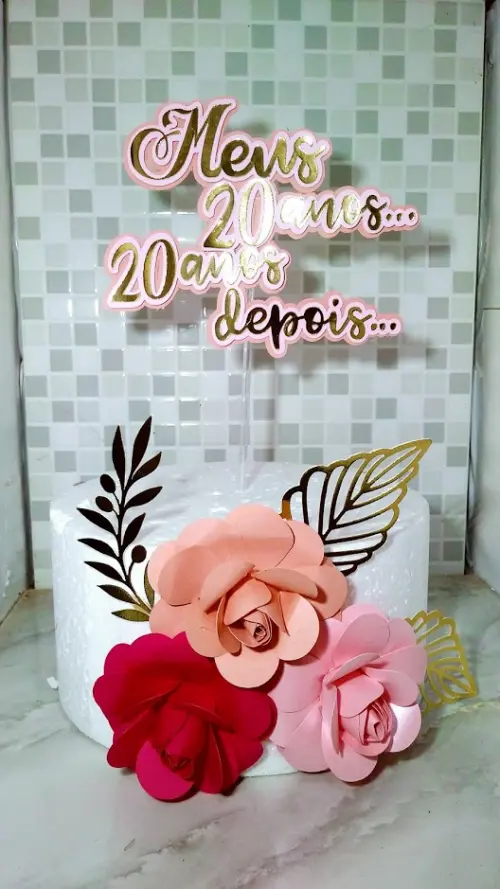 Arquivo de Corte Topo de Bolo  -   Floral