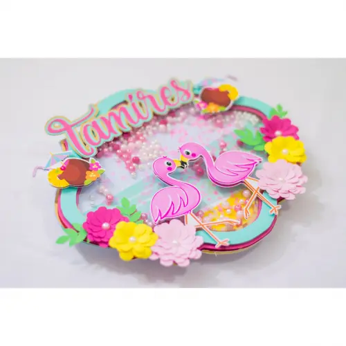 Arquivo de Corte Topo de Bolo  -   Flamingo