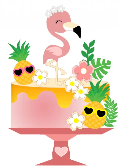 Arquivo de Corte Topo de Bolo  -   Flamingo