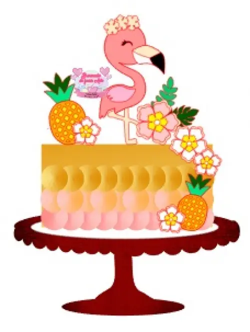 Arquivo de Corte Topo de Bolo  -   Flamingo