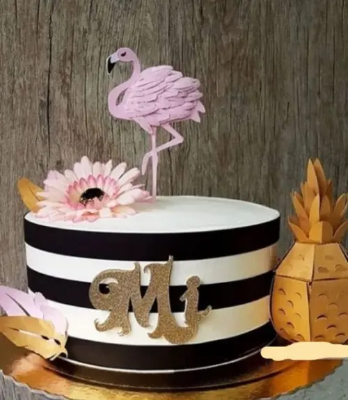 Arquivo de Corte Topo de Bolo  -   Flamingo