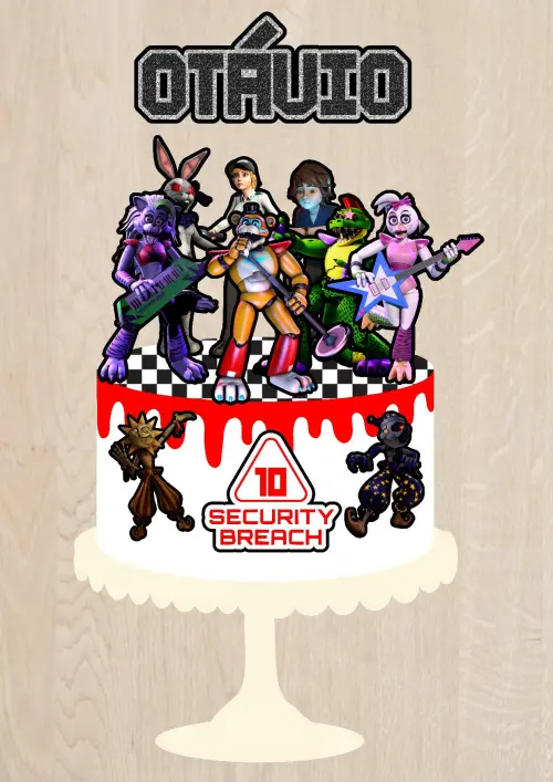 Arquivo de Corte Topo de Bolo  -  Five Nights At Freddy's