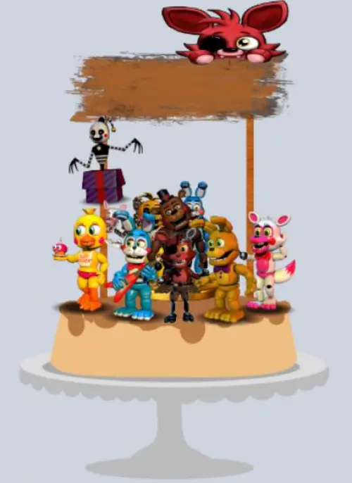 Arquivo de Corte Topo de Bolo  -  Five Nights At Freddy's