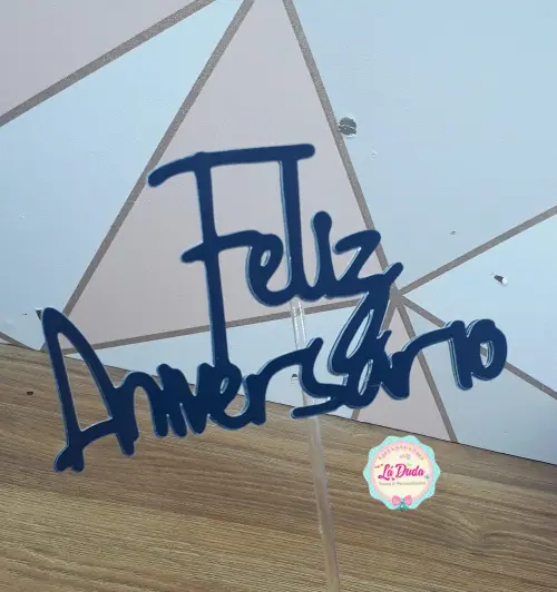 Arquivo de Corte Topo de Bolo  - Feliz Aniversário