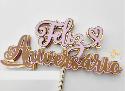 Arquivo de Corte Topo de Bolo  - Feliz Aniversário