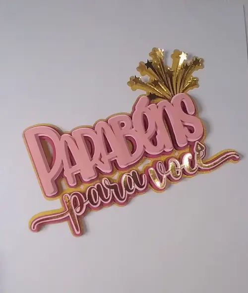 Arquivo de Corte Topo de Bolo  - Feliz Aniversário
