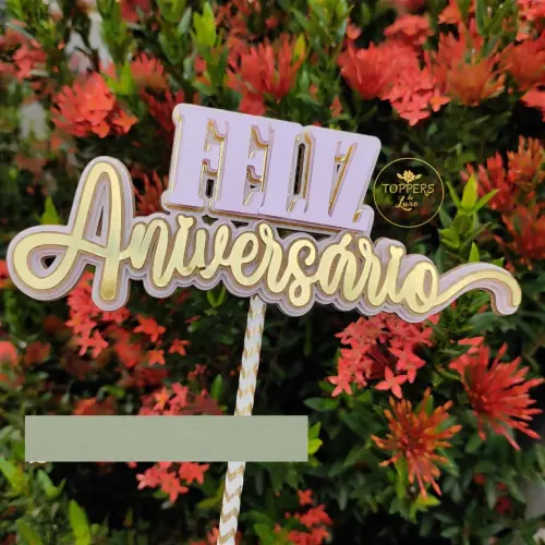 Arquivo de Corte Topo de Bolo  - Feliz Aniversário