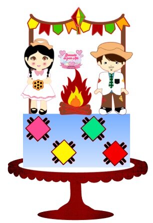 Arquivo de Corte Topo de Bolo  - Festa Junina
